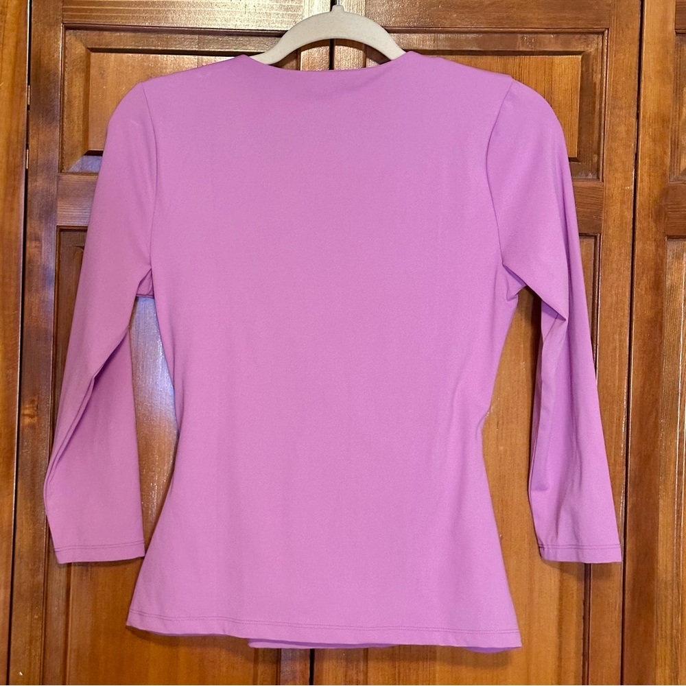 Ann Taylor Refined Stretch Wrap Top Extra Small - Picture 2 of 5